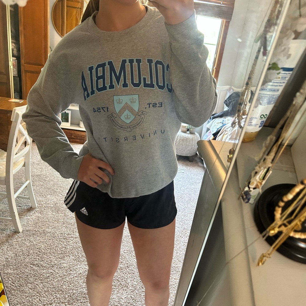 College small Crewneck Columbia - gray with blue print